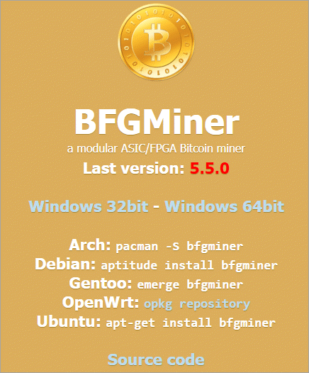 BFGMiner - ビットコインマイニングソフトウェア
